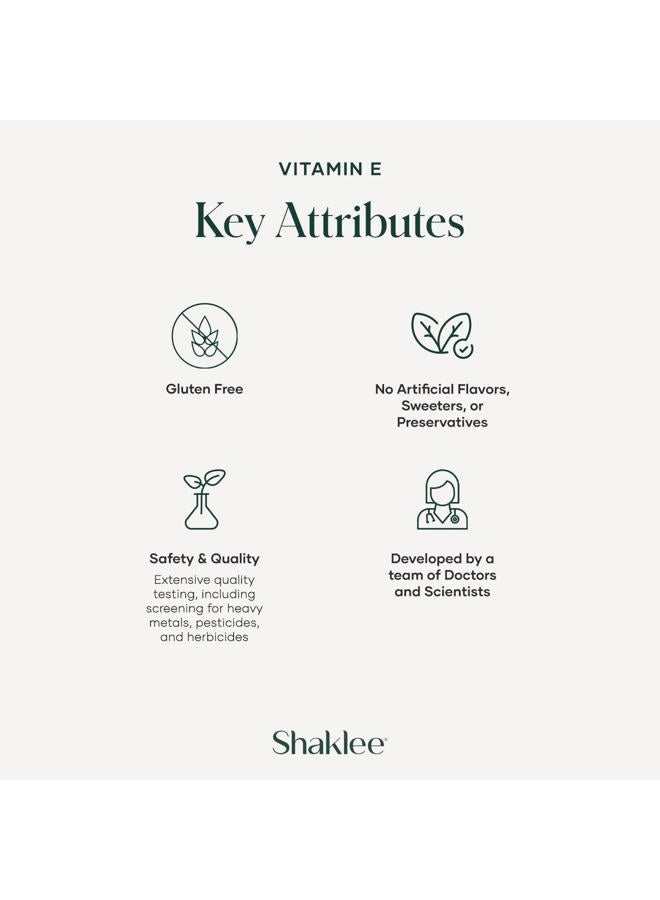Shaklee Vitamin E - Supports Heart, Brain, and Prostate Health -Neutralizing Damage Caused by Free Radicals Vita-E® 400 IU Tablets with Selenium and Grape Seed Extract - 90 Softgels - Image 5